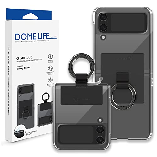 [Whitestone] Ring Case für Samsung Galaxy Z Flip 4 5G (2022) Premium Hard Ring Typ Case mit Scharnier Cover Folie, Slim & Ultimate Fit Schutzhülle Z Flip 4 - Schwarz von DOME GLASS