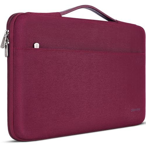 DOMISO 13,3 Zoll Wasserdicht Laptop Tasche Sleeve Case Notebook Hülle Schutzhülle für 13" Alt MacBook Pro/MacBook Air/13,5" Microsoft Surface Book 2020/MateBook D14/Surface Laptop 4,Weinrot von DOMISO