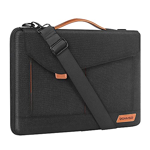 DOMISO 13 Zoll Laptop Hülle Tasche Wasserdicht Business Aktentasche tragen Umhängetasche für Acer Aspire/Swift, ASUS Vivobook/Zenbook 14, Schwarz von DOMISO