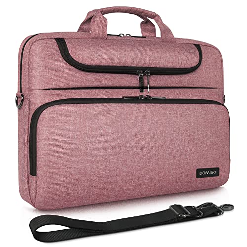 DOMISO 14 Zoll Wasserdicht Laptop Tasche Aktentasche Schultertasche Notebooktasche für 14" Acer Aspire 1 Swift 3 / HP Stream 14 Pavilion 14 / Lenovo IdeaPad/Asus/Dell, Rosa&Schwarz von DOMISO
