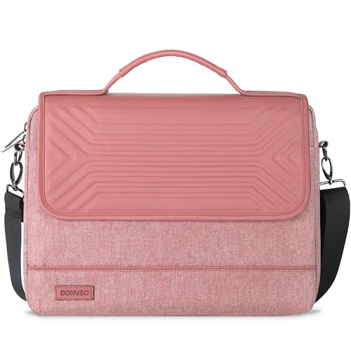 DOMISO 14 Zoll Wasserdicht Laptop Tasche Aktentasche Schultertasche Notebooktasche für 14" Acer Aspire 1 Swift 3 / HP Stream 14 Pavilion 14 / Lenovo IdeaPad/Asus/Dell, Rosa von DOMISO