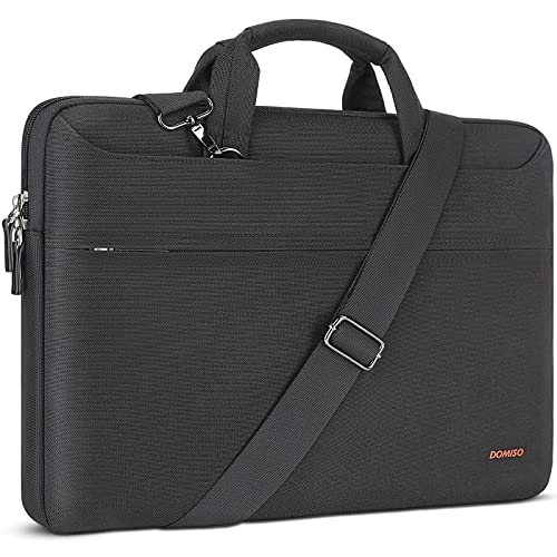 DOMISO 14 Zoll Wasserdicht Laptop Tasche Aktentasche Schultertasche Notebooktasche für 14" Lenovo IdeaPad Yoga 710 ThinkPad A475/Aspire 1 Swift 3/HP Stream 14 Pavilion 14/Asus/Dell,Schwarz von DOMISO