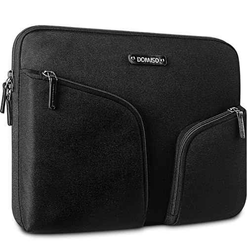 DOMISO 14 Zoll Wasserdicht Laptophülle Notebook Tasche Schutzhülle Canvas für 14 Zoll Acer Aspire 1 Swift 3/14" HP Stream 14 Pavilion 14/14 Zoll Lenovo IdeaPad/Asus/Toshiba/MSI, Schwarz von DOMISO