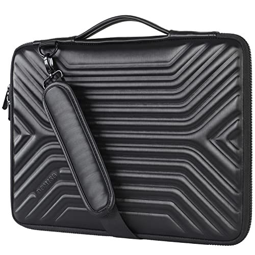 DOMISO 14 Zoll Wasserdicht Laptophülle Notebook Tasche Schutzhülle mit Schultergurt für 14 Zoll Acer Aspire 1 Swift 3/14" HP Stream 14 Pavilion 14 / Lenovo IdeaPad/Asus/Toshiba/MSI, Schwarz von DOMISO