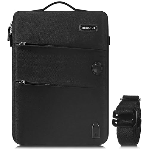 DOMISO 14 Zoll Wasserdicht Laptophülle mit USB Ladeanschluss Headphone Port Laptop Tasche für Acer Aspire 1 Swift 3 / HP Stream 14 Pavilion 14/14" Lenovo IdeaPad/Asus/Toshiba/MSI, Schwarz 2 von DOMISO