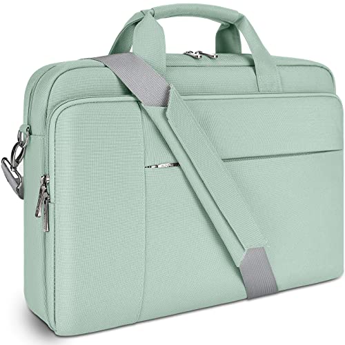 DOMISO 15,6 Zoll Laptop Tasche Aktentasche Schultertasche Wasserdicht Notebooktasche für 15.6" Lenovo IdeaPad S510/Dell XPS 15/Lenovo ThinkPad E575/HP Pavilion 15 Envy 15/Asus,Salbeigrün von DOMISO