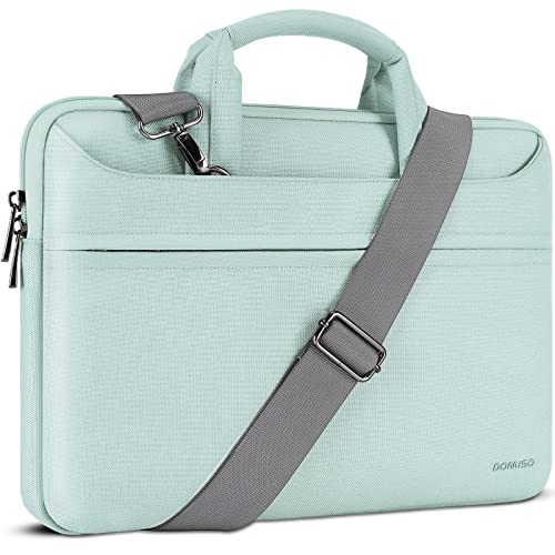 DOMISO 15-15,6 Zoll Wasserdicht Laptop Tasche Aktentasche Schultertasche Notebooktasche für 15.6" IdeaPad S510/HP Pavilion 15 Envy 15/15,6" ThinkPad E15 Gen 2 4/ThinkPad E575,Minzgrün von DOMISO