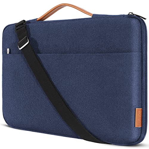 DOMISO 15.6 Zoll Laptop Tasche Hülle Wasserdicht Stoßfestes Notebook Sleeve Case Schultertasche für 15.6" HP 15/ThinkPad E575/Lenovo IdeaPad S510/Dell XPS 15/SAMSUNG Notebook Odyssey,Dunkelblau von DOMISO