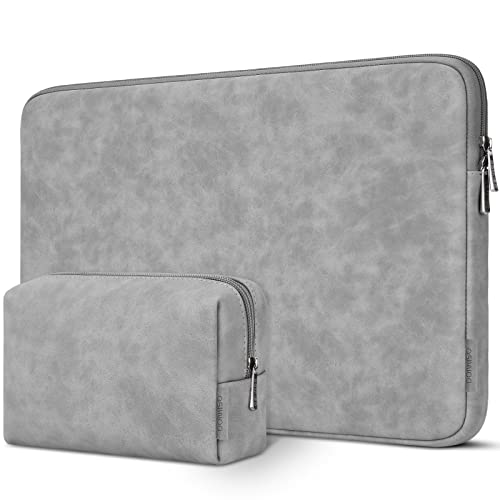 DOMISO 15.6 Zoll Wasserdicht Laptop Tasche Sleeve Case Notebook Hülle Schutzhülle für Yoga 720 IdeaPad S510 320 ThinkPad T570 E575/Dell XPS 15/HP Envy Pavilion,Grau von DOMISO