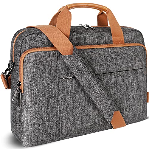 DOMISO 17 Zoll Laptop Tasche Aktentasche Schultertasche Business Wasserdicht Notebooktasche für 17-17.3" Notebook/Dell Inspiron/Lenovo IdeaPad/HP Envy/MSI GS73VR Stealth Pro/ASUS ROG,Dunkelgrau von DOMISO