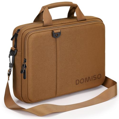 DOMISO 17 Zoll Laptop Tasche Aktentasche Schultertasche Business Wasserdicht Notebooktasche für 17-17.3" Notebook/Lenovo IdeaPad/HP Envy/MSI GS73VR Stealth Pro/ASUS ROG,Braun von DOMISO