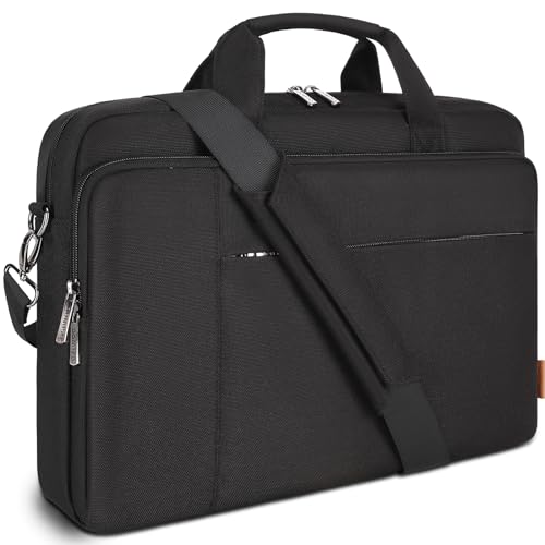 DOMISO 17 Zoll Laptop Tasche Aktentasche Schultertasche Business Wasserdicht Notebooktasche für 17-17.3" Notebook/Lenovo IdeaPad/HP Envy/MSI GS73VR Stealth Pro/ASUS ROG,Schwarz von DOMISO