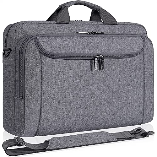 DOMISO 17 Zoll Wasserdicht Business Laptop Aktentasche mit großer Kapazität, Laptop Tasche Tragetasche Schultertasche Notebooktasche für 17-17.3" Laptop/Dell/Lenovo/Acer/HP/MSI, Grau von DOMISO