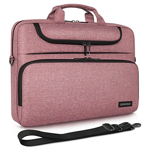 DOMISO 17 Zoll Wasserdicht Laptop Tasche Aktentasche Schultertasche Notebooktasche Business für 17-17.3" Notebook/Dell/Lenovo/Acer/HP/MSI/ASUS, Rosa&Schwarz von DOMISO