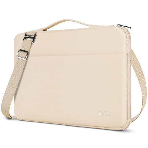 DOMISO 17.3 Zoll Laptop Tasche Hülle Wasserdicht Stoßfestes Notebook Sleeve Case Schultertasche Schutzhülle für 17.3" HP Pavilion 17/Lenovo IdeaPad 320 321/LG Gram 17"/ASUS ROG Strix GL702VS,Beige von DOMISO