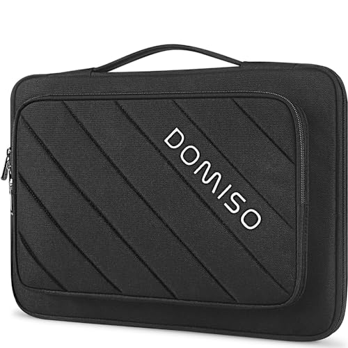 DOMISO 360 Schützende Wasserfeste Laptop-Hülle Tasche kompatibel mit 15,6 Zoll MacBook Pro/MacBook Air/Samsung Notebook/Dell Latitude/Lenovo ThinkPad,Schwarz von DOMISO