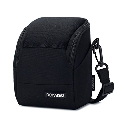 DOMISO Wasserdicht Kameratasche Universal Schultertasche Stoßfest Kompakte Fototasche Camera Case für Digitalkamera Kompaktkamera Bridgekamera,Schwarz von DOMISO