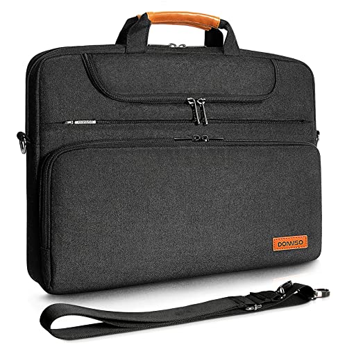 DomISO 15 - 15,6 Zoll wasserdichte Laptop-Tasche Schultertasche Handtuch für Lenovo IdeaPad ThinkPad/HP Pavilion 15 Envy 15 / Dell XPS 15 / Apple / ASUS, Schwarz von DOMISO