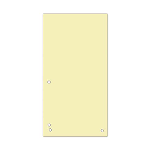 DONAU 100er Pack Trennstreifen/Farbe: Gelb / 1/3 A4 aus 190 g/m² Recycling-Karton/ 4-fach Lochung/ 23,5 x 10,5 cm/Gelocht/Trennblätter Ordner Register Trennlaschen/Made in EU von DONAU