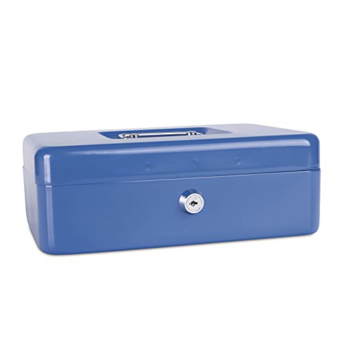 DONAU 5233001PL-10 Geldkassette, groß, 250 x 90 x 180 mm, blau von DONAU