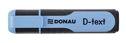 DONAU 7358001PL-10 D-Text Textmarker/ Highlighter Textliner Die Ungiftige Tinte, Keilspitze Leuchtfarben Hohe Qualität/ Gummierte Schaftseiten Strichstärke 1-5 mm, Blau von DONAU