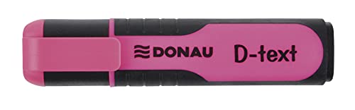 DONAU 7358001PL-16 D-Text Textmarker/ Highlighter Textliner Die Ungiftige Tinte, Keilspitze Leuchtfarben Hohe Qualität/ Gummierte Schaftseiten Strichstärke 1-5 mm, Rosa von DONAU