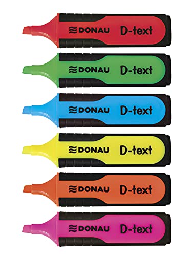 DONAU 7358906PL-99 D-Text Textmarker / 6 Stück/ Highlighter Textliner / Keilspitz / Hohe Qualität / Gummierte Schaftseite/ Strichstärk 1-5mm / die Ungiftige Tinte DONAU 7358906PL-99 D-Text Textmarker / 6 Stück/ Highlighter Textliner / Keilspitz / Hohe Qualität / Gummierte Schaftseite/ Strichstärk 1-5mm / die Ungiftige Tinte von DONAU