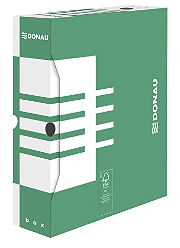 DONAU 7660301FSC-06 Archivbox aus recyceltem Karton, 20er Pack, A4/80mm/ B Rückenbreite, Grün von DONAU