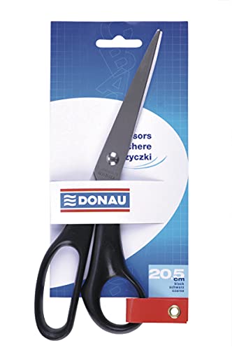 DONAU 7920001PL-01 Universalschere Ergonomische Kunststoff Grip / 20,5 cm Schwarz/ Für Linkshänder und Rechtshänder Verfügbar/ Hochwertigem, Rostfreiem Stahl Spitz von DONAU