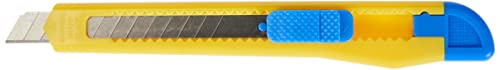 DONAU 7945001-99 Cutter/Sicherheitscutter, Plastik, mit Sicherheitsarretierung, 9 mm, blau/gelb von DONAU