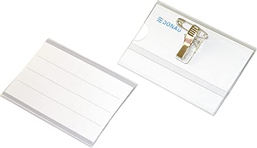 DONAU-Ausweishalter Mit Clip Und Sicherheitsnadel Seitliche Öffnung Transparent / / Typ-Mit Clip Und Sicherheitsnadel/Material-Kunststoff/Farbe-Transparent von DONAU