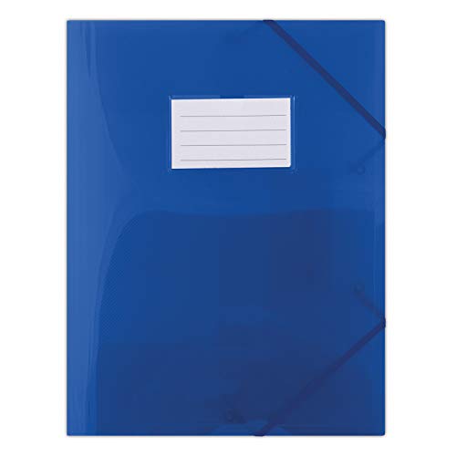 DONAU Dokumentenmappe Mit Gummiband PP A4 480 Mikron 3 Klappen Halbtransparent Blau / / Typ-3 Klappen/Art-Mit Gummiband, Mit Etikette/Index-N.a. / Taschen-N.a. / Material-Pp/Trennwände-N.a. von DONAU