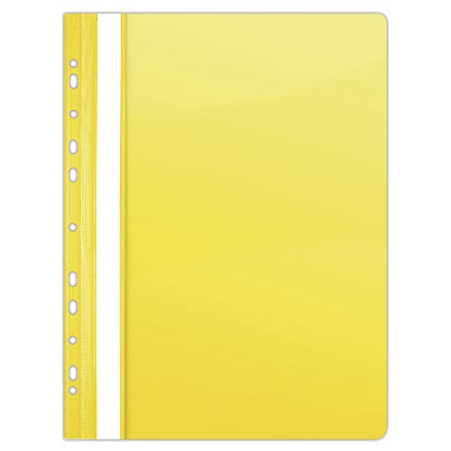 DONAU Schnellhefter PVC A4 Hart 150/160 Mikron Einheftbar Gelb / / Typ-Hart, Einheftbar/Material-Pvc/Etikett-Kantenstreifen/Farbe-Gelb/Format-A4 / Flächengewicht (g/m2)-N.a. von DONAU