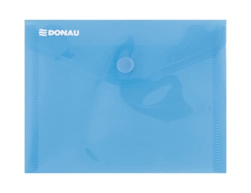 DONAU Umschlagmappe Schnappverschluss PP A6 180 Mikron Blau / / Typ-Umschlag/Art-Mit Schnappsperre/Index-N.a. / Material-Pp/Farbe-Blau/Format-A6 / Dicke [mm]-180µm / Abmessungen (mm)-150x114 von DONAU