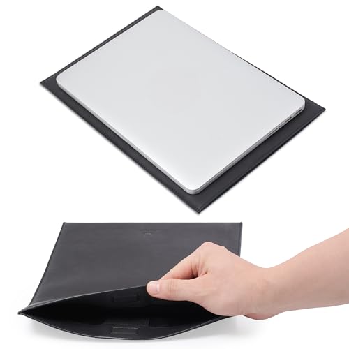 DONBOLSO Laptophülle - Ledertasche für Laptop mit Laptopfach - MacBook-Tasche - Technikfreundlich und leicht zu tragen - Laptoptasche 13 Zoll - Schwarz Laptop-Sleeve von DONBOLSO
