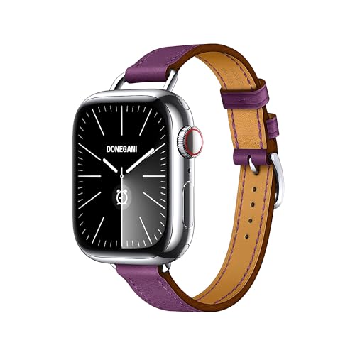 DONEGANI LB2 Armband für Apple Watch Leder Band Ultra 2 49mm, Series 10 46mm, 9 8 7 45mm 41mm, SE 6 5 4 44mm 40mm, 3 2 1 42mm 38mm damen herren Strap Lila DONEGANI LB2 Armband für Apple Watch Leder Band Ultra 2 49mm, Series 10 46mm, 9 8 7 45mm 41mm, SE 6 5 4 44mm 40mm, 3 2 1 42mm 38mm damen herren Strap Lila von DONEGANI