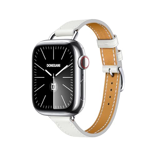DONEGANI LB2 Armband für Apple Watch Leder Band Ultra 2 49mm, Series 10 46mm, 9 8 7 45mm 41mm, SE 6 5 4 44mm 40mm, 3 2 1 42mm 38mm damen herren Strap Weiß DONEGANI LB2 Armband für Apple Watch Leder Band Ultra 2 49mm, Series 10 46mm, 9 8 7 45mm 41mm, SE 6 5 4 44mm 40mm, 3 2 1 42mm 38mm damen herren Strap Weiß von DONEGANI