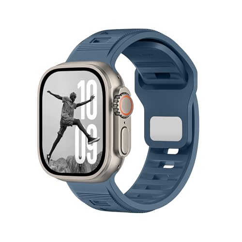 DONEGANI MLTR Armband für Apple Watch Band Ultra 2 49mm, Series 10 46mm, 9 8 7 45mm 41mm, SE 6 5 4 44mm 40mm, 3 2 1 42mm 38mm Damen Herren Sport Silikon Strap Abgrund Blau DONEGANI MLTR Armband für Apple Watch Band Ultra 2 49mm, Series 10 46mm, 9 8 7 45mm 41mm, SE 6 5 4 44mm 40mm, 3 2 1 42mm 38mm Damen Herren Sport Silikon Strap Abgrund Blau von DONEGANI