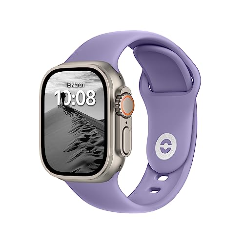 DONEGANI SB Armband Kompatibel mit Apple Watch Band Sport Series Ultra 9 8 7 6 5 4 3 2 1 SE 49mm 45mm 44mm 42mm 41mm 40mm 38mm Damen Herren Silikon Strap in farbe Lavendel von DONEGANI