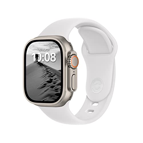 DONEGANI SB Armband Kompatibel mit Apple Watch Band Sport Series Ultra 9 8 7 6 5 4 3 2 1 SE 49mm 45mm 44mm 42mm 41mm 40mm 38mm Damen Herren Silikon Strap in farbe Weiß von DONEGANI