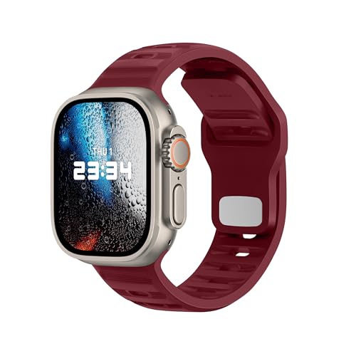 DONEGANI UC1 für Apple Watch Armband Ultra 2 Se 40mm 44mm 46mm 42mm 45mm 41mm 38mm 49mm Series 10 9 8 7 6 5 4 3 Original Damen Herren Sport Silikon Bordeauxrot DONEGANI UC1 für Apple Watch Armband Ultra 2 Se 40mm 44mm 46mm 42mm 45mm 41mm 38mm 49mm Series 10 9 8 7 6 5 4 3 Original Damen Herren Sport Silikon Bordeauxrot von DONEGANI