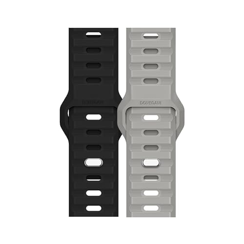DONEGANI UC2 Armband für Apple Watch Band Ultra 2 49mm, Series 10 46mm, 9 8 7 45mm 41mm, SE 6 5 4 44mm 40mm, 3 2 1 42mm 38mm Damen Herren Sport Silikon Strap, Schwarz/Mondgrau DONEGANI UC2 Armband für Apple Watch Band Ultra 2 49mm, Series 10 46mm, 9 8 7 45mm 41mm, SE 6 5 4 44mm 40mm, 3 2 1 42mm 38mm Damen Herren Sport Silikon Strap, Schwarz/Mondgrau von DONEGANI