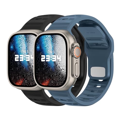 DONEGANI UC2 Sportarmband für Apple Watch Ultra 2 49 mm, Serie 10, 46 mm, 9, 8, 7, 45 mm, 41 mm, SE 2. 6, 5, 4, 44 mm, 40 mm, 3, 2, 1, 42 mm, 38 mm, für Herren und Damen, iWatch, Armband aus Silikon DONEGANI UC2 Sportarmband für Apple Watch Ultra 2 49 mm, Serie 10, 46 mm, 9, 8, 7, 45 mm, 41 mm, SE 2. 6, 5, 4, 44 mm, 40 mm, 3, 2, 1, 42 mm, 38 mm, für Herren und Damen, iWatch, Armband aus Silikon von DONEGANI