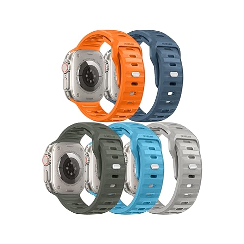 DONEGANI UC5 Armband für Apple Watch Band Sport Ultra 2 49mm, Series 10 46mm, 9 8 7 45mm 41mm, SE 6 5 4 44mm 40mm, 3 2 1 42mm 38mm Orange Paket A / 5 Farben Damen Herren Silikon Band DONEGANI UC5 Armband für Apple Watch Band Sport Ultra 2 49mm, Series 10 46mm, 9 8 7 45mm 41mm, SE 6 5 4 44mm 40mm, 3 2 1 42mm 38mm Orange Paket A / 5 Farben Damen Herren Silikon Band von DONEGANI