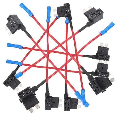DONFAMDS 10Stücke Sicherungsadapter für Kfz Sicherungsstecker mit Schutzabdeckung für Auto Van und Wohnmobile Gauge Draht Stromstärke Langlebig DONFAMDS 10Stücke Sicherungsadapter für Kfz Sicherungsstecker mit Schutzabdeckung für Auto Van und Wohnmobile Gauge Draht Stromstärke Langlebig von DONFAMDS