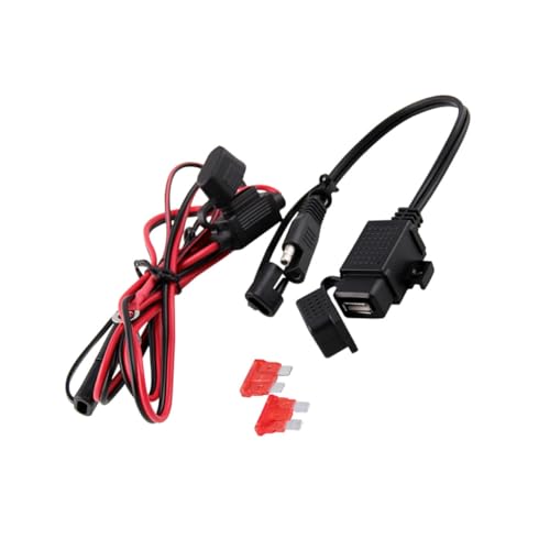 DONFAMDS 12V Dual USB Ladegerät Adapter mit Wasserdichtem Design und Inline Sicherung für Handy und GPS Drehbare Halterung Passend für Fahrzeuge DONFAMDS 12V Dual USB Ladegerät Adapter mit Wasserdichtem Design und Inline Sicherung für Handy und GPS Drehbare Halterung Passend für Fahrzeuge von DONFAMDS