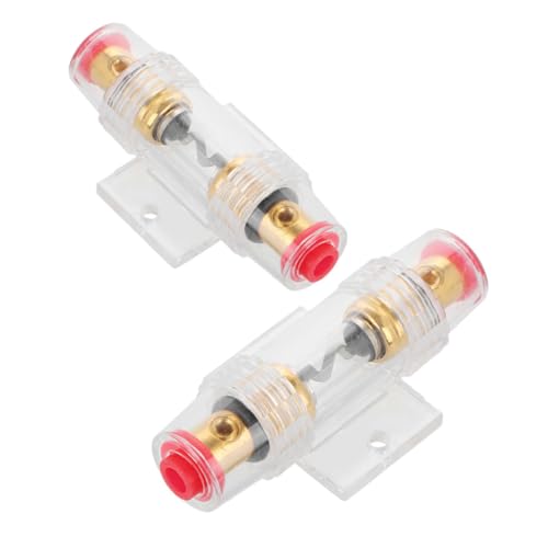 DONFAMDS 2 Stück Sicherungssicherung Sicherung Inline-Sicherungshalter Car-Audio-Sicherungshalterung Auto-Stereo-Sicherungsgehäuse Endsicherungshalter Zinklegierung Transparent von DONFAMDS