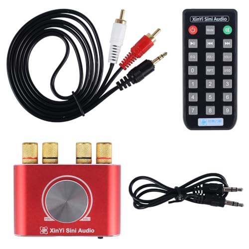 Bluetooth-5.1-Verstärkerplatine, XY-X50L 50 W * 2 Audio-Verstärker-Stereo-APP/Infrarot-Fernbedienung mit 3.5mm AUX Kable und RCA zur AUX Kable für DIY-Funklautsprecher von DONGKER