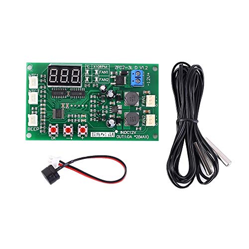 DC 12V 2Bit PWM 3-Draht-Lüfter-Temperaturregler 2A Drehzahlregler für PC-Lüfter/Alarm, PWM Treibermodul von DONGKER