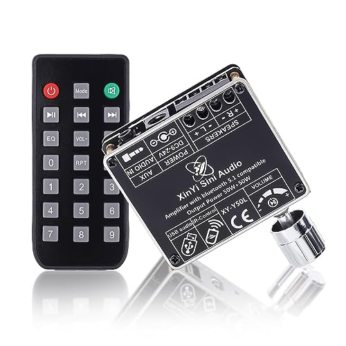 DONGKER Bluetooth 5.1 Verstärkerplatine DC 9-24V 2x50W Hifi 2.0 Stereo Audio Empfänger Leistungsverstärker Modul mit AUX/Bluetooth/U-disk, Fernbedienung App 2 Kanal DIY Heimlautsprecher DONGKER Bluetooth 5.1 Verstärkerplatine DC 9-24V 2x50W Hifi 2.0 Stereo Audio Empfänger Leistungsverstärker Modul mit AUX/Bluetooth/U-disk, Fernbedienung App 2 Kanal DIY Heimlautsprecher von DONGKER